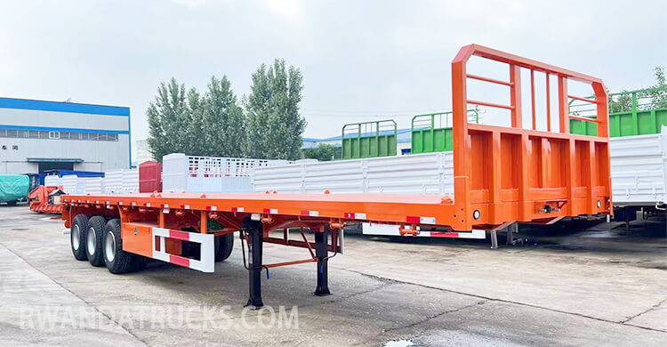 3 Axle 40ft Flatbed Semi Trailer with Headboard for Sale Price in Rwanda