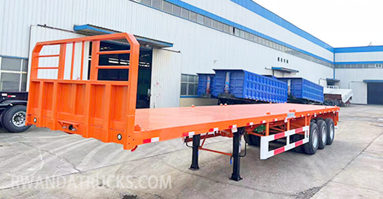 3 Axle 40ft Flatbed Semi Trailer with Headboard for Sale Price in Rwanda