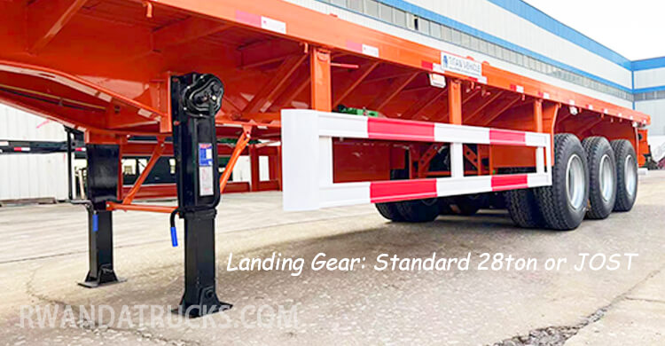 3 Axle 40ft Flatbed Semi Trailer with Headboard for Sale Price in Rwanda