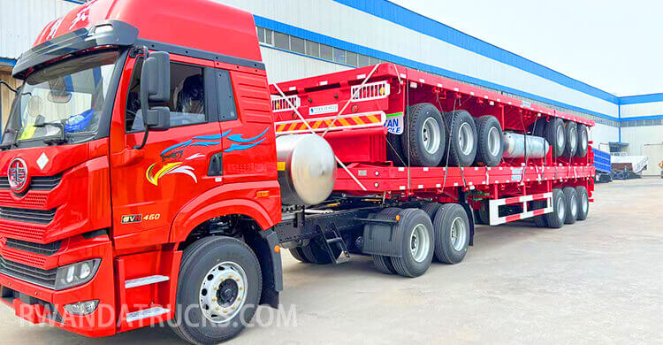 60ton 40ft 3 Axle Flatbed Semi Trailer for Sale Price in Kigali Rwanda