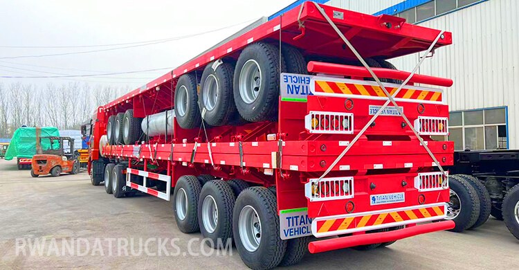 60ton 40ft 3 Axle Flatbed Semi Trailer for Sale Price in Kigali Rwanda