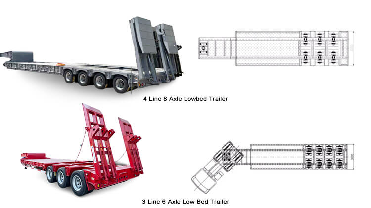 3 4 axle semi low bed trailer for sale in Rwanda