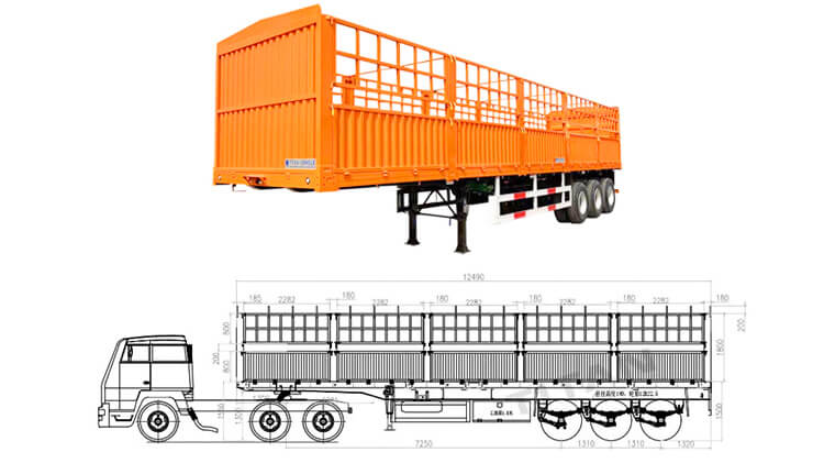 Fence Cargo Semi Trailer | Removable Side Wall Trailer for Sale in Rwanda