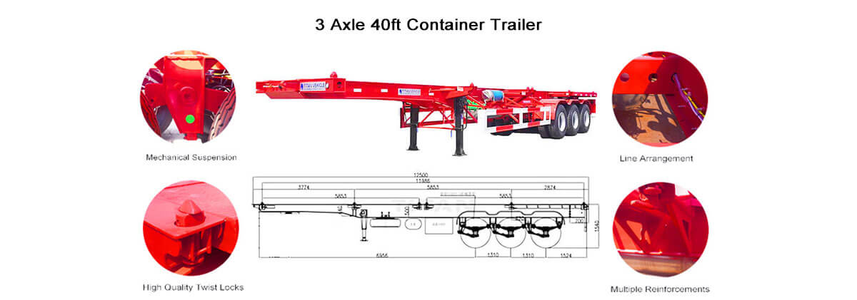 Skeletal Trailer for Sale in Rwanda | Container Chassis for Sale in Rwanda