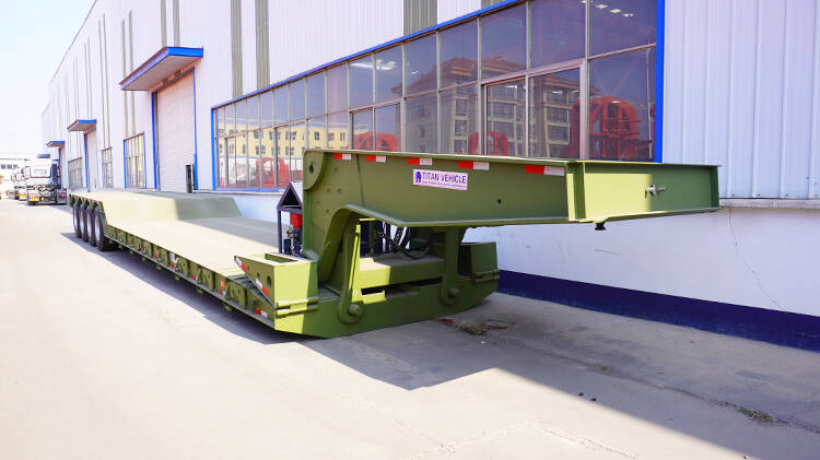 4 Axle 100ton Flatbed Gooseneck Trailers in Kigali Rwanda