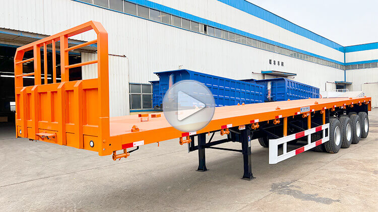 4 Axle Flatbed Container Trailer with Front Wall for Sale in Rwanda