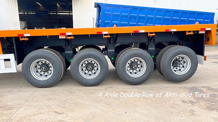 4 Axle Flatbed Container Trailer with Front Wall for Sale in Rwanda