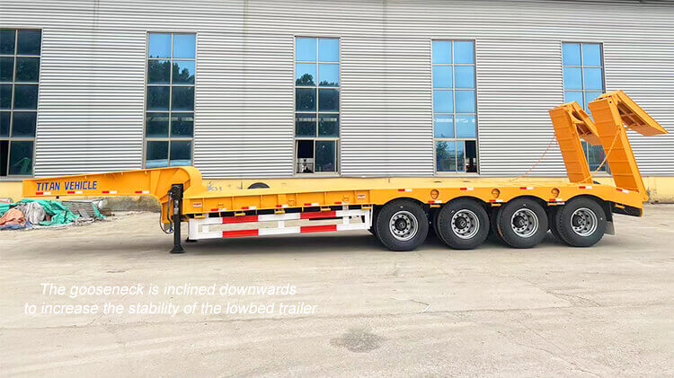 100t 4 Axle Hydraulic Lowbed Trailer for Sale in Rwanda