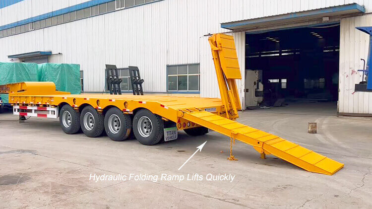 100t 4 Axle Hydraulic Lowbed Trailer for Sale in Rwanda