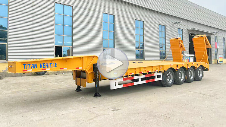 100t 4 Axle Hydraulic Lowbed Trailer for Sale in Rwanda