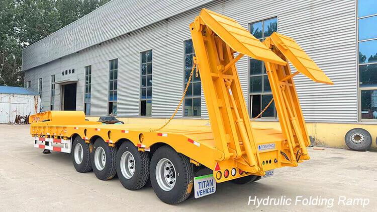 100t 4 Axle Hydraulic Lowbed Trailer for Sale in Rwanda