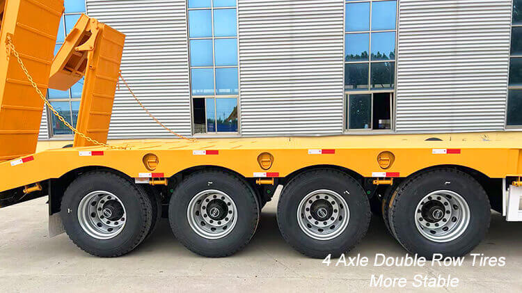100t 4 Axle Hydraulic Lowbed Trailer for Sale in Rwanda