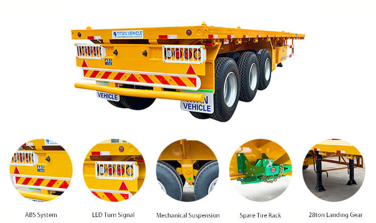Semi Flatbed Trailer | 40 Feet Flatbed Trailer for Sale in Rwanda