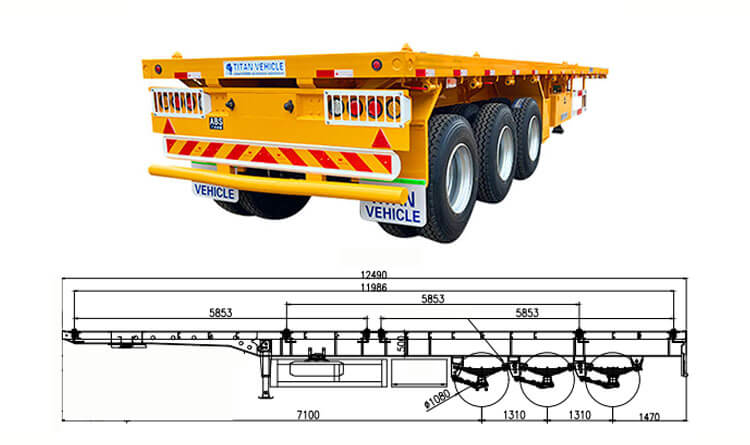 Semi Flatbed Trailer | 40 Feet Flatbed Trailer for Sale in Rwanda