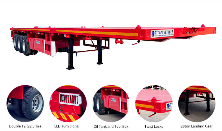 3 Axle Flatbed Trailer | 40 Foot Flatbed Trailer for Sale in Rwanda