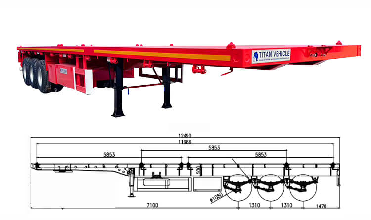 3 Axle Flatbed Trailer | 40 Foot Flatbed Trailer for Sale in Rwanda