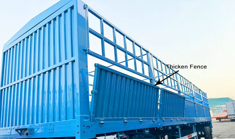 3 Axle 60 Ton Fence Semi Trailer | Fence Cargo Semi Trailer for Sale in Rwanda