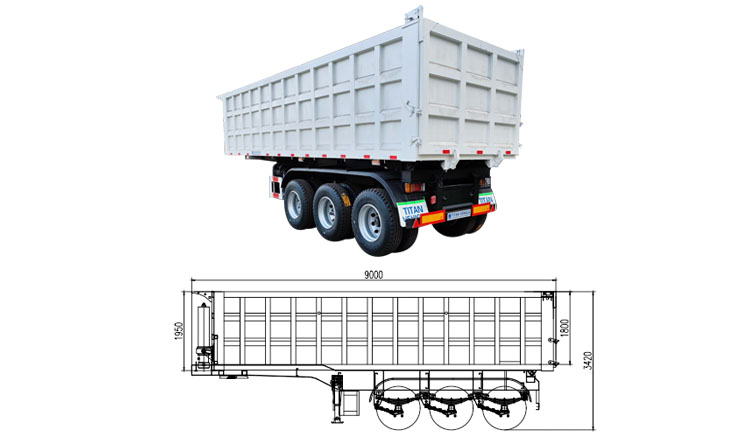 3 Axle Dump Semi Trailer | End Dump Trailers for Sale in Kigali Rwanda