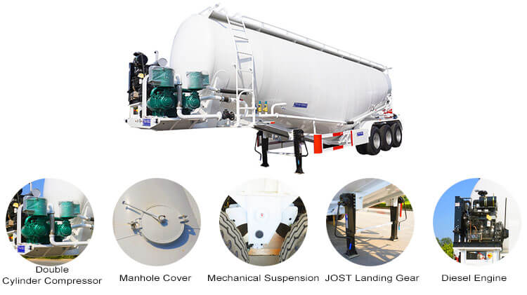 45 Cbm Bulk Cement Tanker Trailer Price | Bulk Cement Tank for Sale in Rwanda
