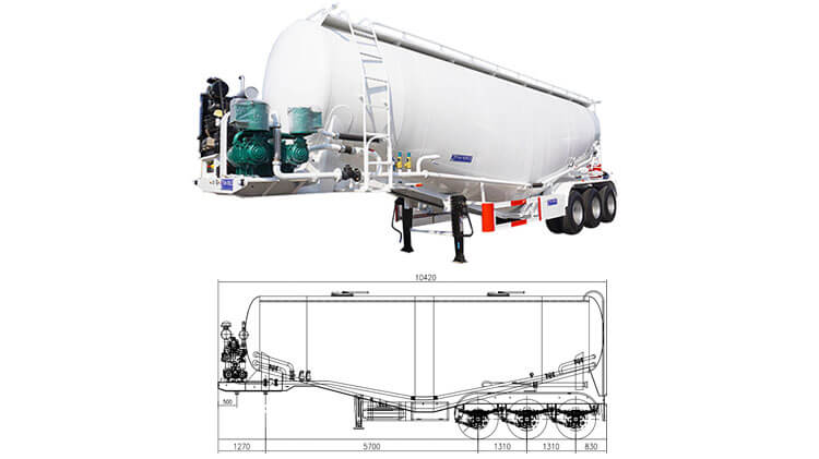 45 Cbm Bulk Cement Tanker Trailer Price | Bulk Cement Tank for Sale in Rwanda