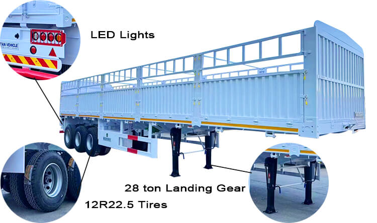 3 Axle Fence Cargo Trailer for Sale in Rwanda