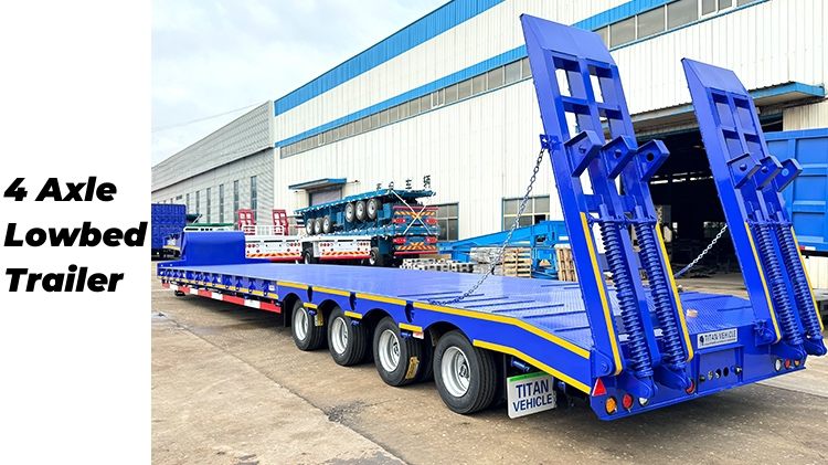 4 Axle 100 Ton Lowbed Semi Trailer