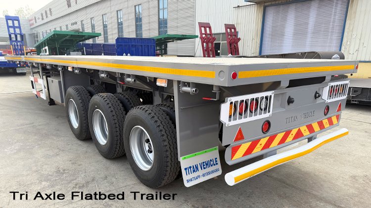 3 Axle 40 Feet Flatbed Tractor Truck Trailer for Sale in Burundi