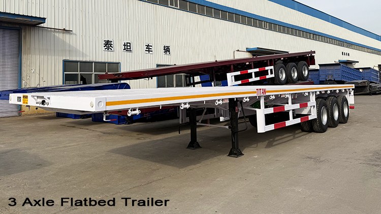 3 Axle 40 Ft Flatbed Semi Truck Trailer for Sale in Burundi