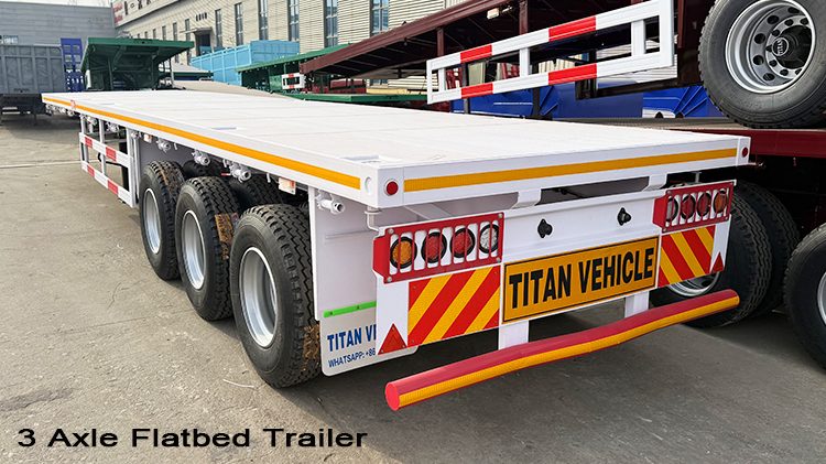 3 Axle 40 Ft Flatbed Semi Truck Trailer for Sale in Burundi