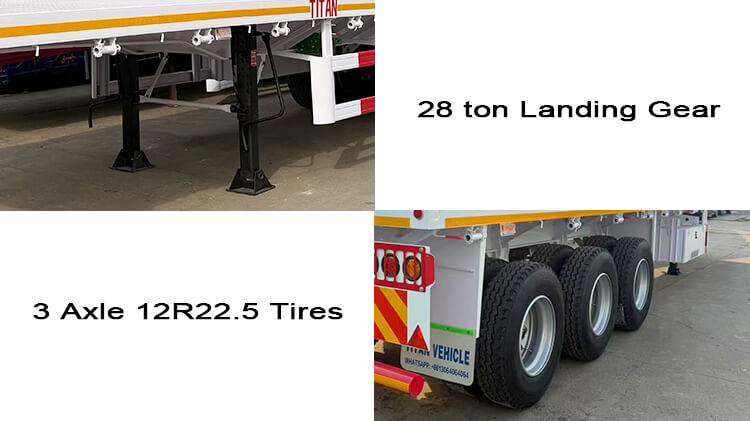 3 Axle 40 Ft Flatbed Semi Truck Trailer for Sale in Burundi