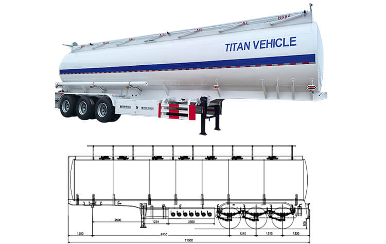 3 Axle 45000 Liters Fuel Tanker Trailer for Sale in Burundi