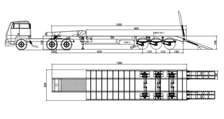 3 Axle Drop Deck Low Bed Trailer for Sale in Rwanda