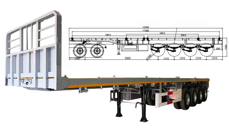 Factory Price 4 Axle Flatbed Trailer for Sale in Dar es Salaam