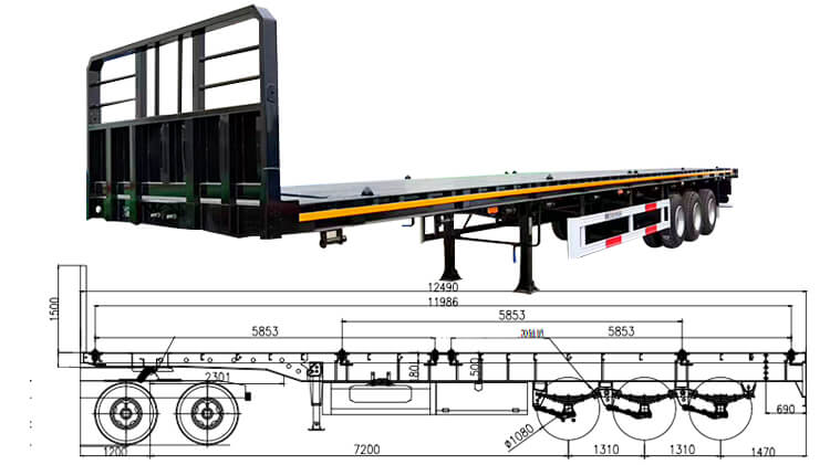 New Model 40 Ft Flatbed Trailer for Sale Price in Uganda
