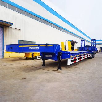 40 Feet 3 Axle Low Bed Trailer Truck