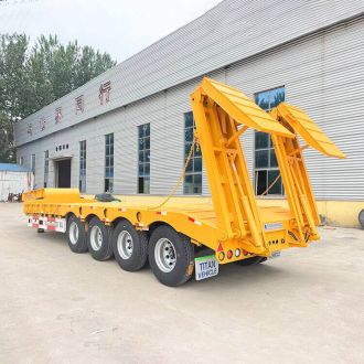 100t 4 Axle Hydraulic Lowbed Trailer