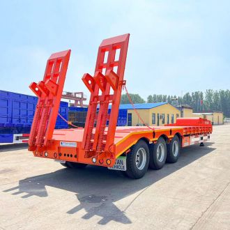 3 Axle 60 Ton Low Bed Trailer Truck