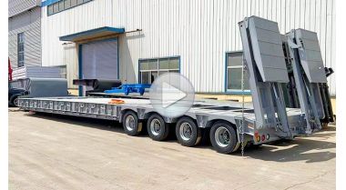 4 Line 8 Axle Low Bed Trailer with Hydraulic Folding Ramp